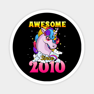 Funny Awesome Unicorn Since 2010 Cute Gift Magnet